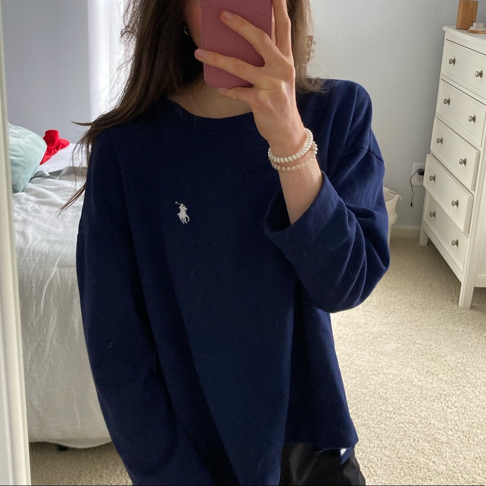 polo ralph lauren navy sweatshirt!!